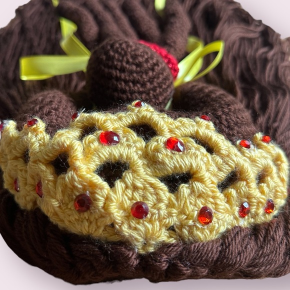 Kids Handmade Beauty And The Beast Belle Crocheted Yarn Wig Dress Up Costume - Picture 3 of 12